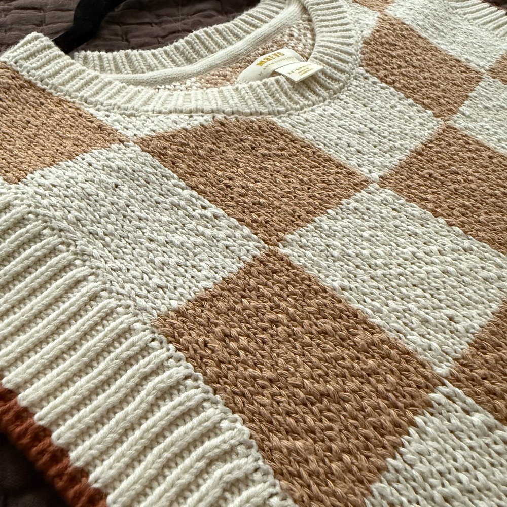 NWT Maeve by Anthropologie Checkered Sweater Vest XXS - Picture 7 of 8